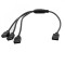 Cablu Splitter RGB 1 la 3, Ideal pentru benzi LED 10mm, 4 Pini, Negru