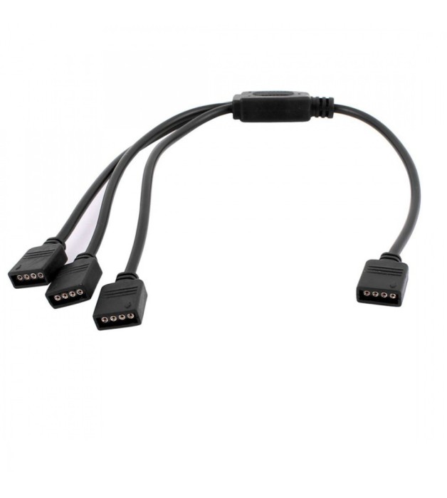 Cablu Splitter RGB 1 la 3, Ideal pentru benzi LED 10mm, 4 Pini, Negru