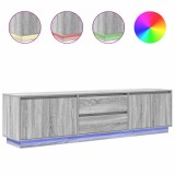 Cumpara ieftin Dulap TV cu lumini LED Gri Sonoma 193,5x41x50 cm