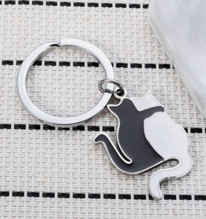 Breloc pisici stil japonez , Design Ying-Yang