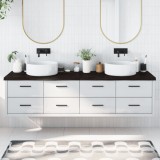 vidaXL Blat de baie, maro &icirc;nchis, 200x50x(2-4) cm, lemn masiv tratat