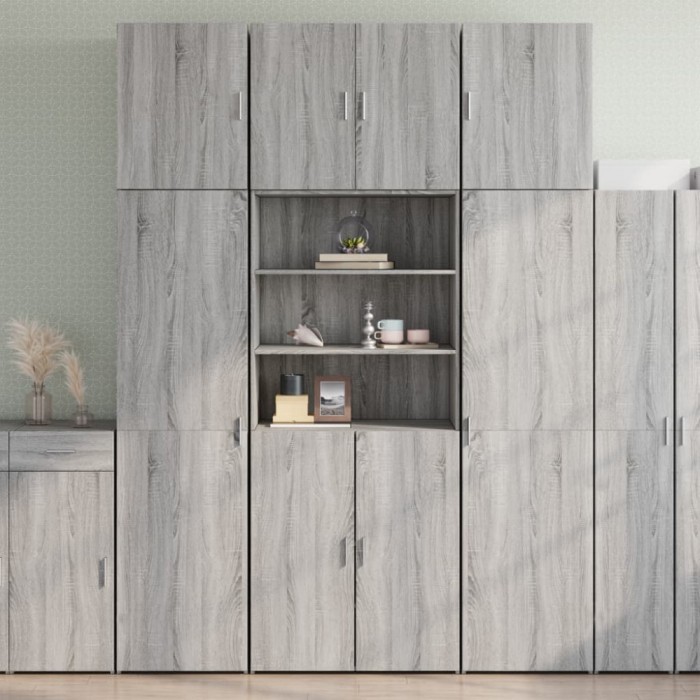vidaXL Dulap &icirc;nalt, sonoma gri, 80x42,5x249 cm, lemn prelucrat