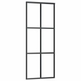 Cumpara ieftin Usa glisanta, negru, 76x205 cm, sticla ESG si aluminiu