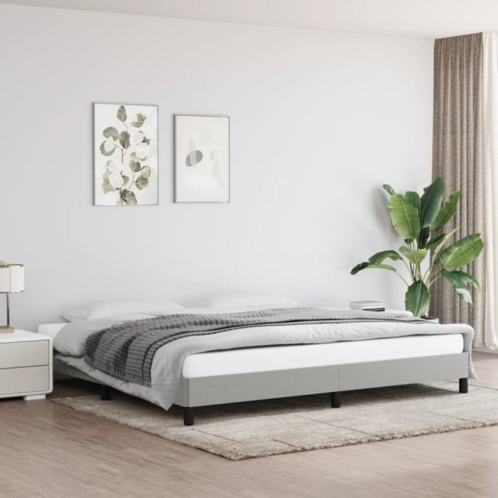 vidaXL Cadru de pat, gri deschis, 200x200 cm, material textil