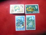 Serie St.Vincent colonie Britanica 1965 - 200 Ani Gradina Botanica , 4 valori, Nestampilat