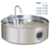 PawHut F&acirc;nt&acirc;nă pentru Pisici 7L cu LED, 30,5x31,2x19,3 cm, Argintie | Aosom Romania
