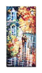 Tablou pictat manual, Este seara noastra, 80x40cm ulei pe panza in cutit, efect 3D, Fabulos foto