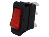Comutator Rocker ON-OFF 16A 250V Roșu cu Lumină Neon