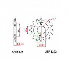 MBS Pinion fata Z14 520 JT, Cod Produs: JTF132214