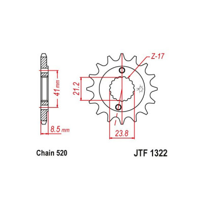 MBS Pinion fata Z14 520 JT, Cod Produs: JTF132214 foto