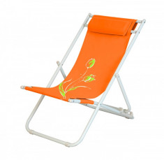 Scaun pliant 3 pozitii pentru camping,plaja FLOWER 7 culoare orange Raki foto