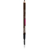 NYX Professional Makeup Powder Louder creion pentru sprancene cu pensula culoare Deep Brown 1 buc