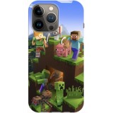 Husa compatibila cu Apple iPhone 14 Plus model Minecraft World, Silicon, TPU, Viceversa, Transparent, Carcasa
