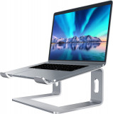 Stand laptop fabricat din aluminiu,ergonomic,portabil,compatibil cu laptopuri de la 10 la 15.6 inch, argintiu