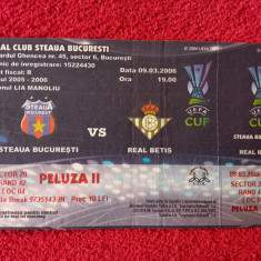 Bilet meci fotbal STEAUA BUCURESTI - BETIS SEVILLA (UEFA CUP 09.03.2006)