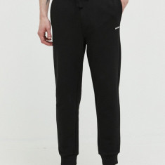 HUGO pantaloni de trening din bumbac culoarea negru, uni 50489617