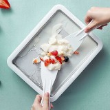 Plita Inghetata Tip Rulou, Aparat Inghetata Thailandeza cu 2 Spatule, Aluminiu, 22x17.5x4 cm