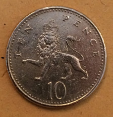 Marea Britanie 10 pence 1992 foto