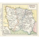 Harta etnografica Banat, 1915, 50x70cm, repro