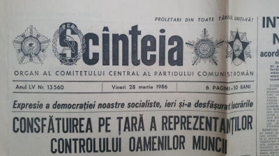 Ziarul Scanteia nr 13560, 28 martie 1986, 6 pagini foto