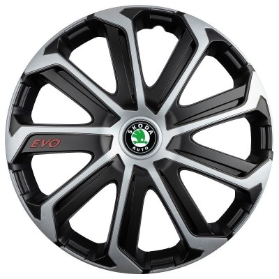 Set 4 Capace Roti Evo Gri-Negru R15, pentru SKODA foto