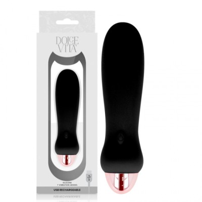 DOLCE VITA - RECHARGEABLE VIBRATOR FIVE BLACK 7 SPEEDS foto