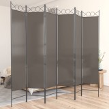 VidaXL Paravan de cameră cu 6 panouri, antracit, 240x200 cm, textil