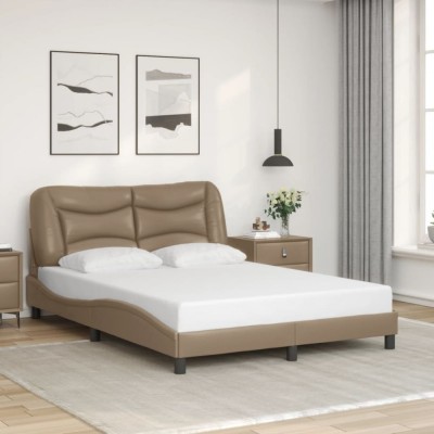 Gossi cadru de pat cu tablie, cappuccino, 120x200 cm, piele ecologica foto