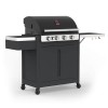 Gratar pe Gaz Barbecook Stella 4311, 4 Arzatoare, 15.5kW, Fonta Emailata, Termometru, Spatiu Depozitare, 174x59x119 cm