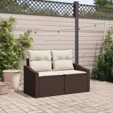 VidaXL Canapea de grădină cu pernă Maro 123 x 62 x 69cm poliratan