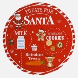 Tava rotunda din lemn pentru Craciun cu gustări pentru Santa, CMCLASS