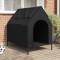 vidaXL Casă pentru c&acirc;ini Negru 110 x 75 x 107.5 cm 42008160