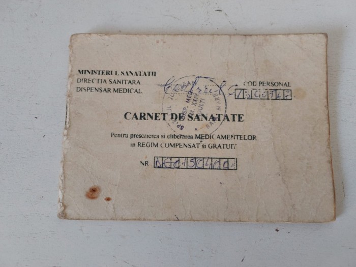 Carnet de sanatate, anii 90