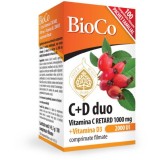 Cumpara ieftin BioCo C + D DUO Vit C 1000mg retard + Vit D3 2000UI x 100 cpf