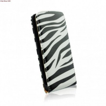 HUSA PIELE SAMSUNG GALAXY S4MINI I9190 SLIM FLIP ZEBRA BLACK foto
