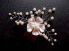 Pieptan Mireasa cu Floare Alba si Perle, Accesorii Par Nunta, 35109