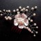 Accesoriu nunta, pieptan cu floare alba, pieptan par mireasa 35109