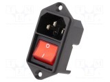 Conector alimentare AC soclu tată 10A 250VAC IEC 60320 SCHURTER KEB2