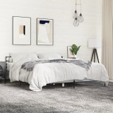 Cumpara ieftin Cadru de pat, gri sonoma, 200x200 cm, lemn prelucrat și metal