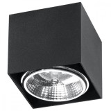 Lustră De Tavan Blake Negru Din Aluminiu, Cu 1 Bec Pătrat Modern De Interior
