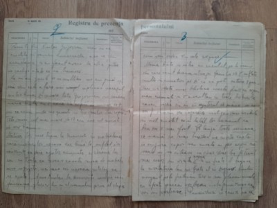 Document olograf vechi Scoala de Meserii Registru de prezenta Plan lectie 1920 foto