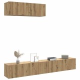 VidaXL Dulapuri TV montate pe perete 3 buc Stejar Artisan PAL