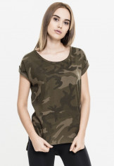 Tricou ladies camo back shaped tee - oliv-camuflaj Urban Classics L EU foto