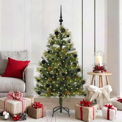 vidaXL Pom de Crăciun Artificial cu Ramuri Articulare și Conuri 150 cm 3395081 foto