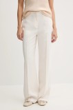 Sisley pantaloni culoarea bej, drept, high waist, 470YLF02I