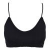 Bustieră Femei Seamless, Bretele Subțiri, Bureți Detașabili, Negru, One Size, Oem