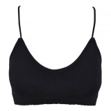 Bustieră Femei Seamless, Bretele Subțiri, Bureți Detașabili, Negru, One Size, Oem