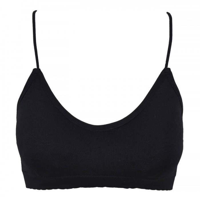 Bustieră Femei Seamless, Bretele Subțiri, Bureți Detașabili, Negru, One Size