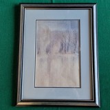 CONSTANTIN RADINSCHI - PEISAJ PADURE - acuarela anii '80