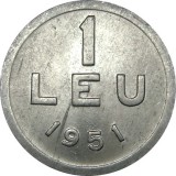 Romania, 1 leu 1951 * cod 86, Aluminiu